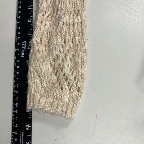 SO Women’s open weave Hooded Cardigan Metallic Flecking Sz Medium‎ Cream color - Picture 4 of 6